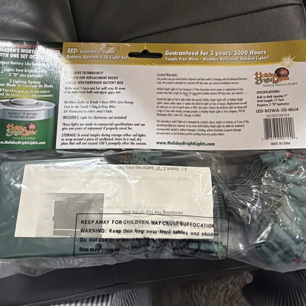 Holiday Bright Lights Contractor Grade LED Christmas Lights, GOLD NIP